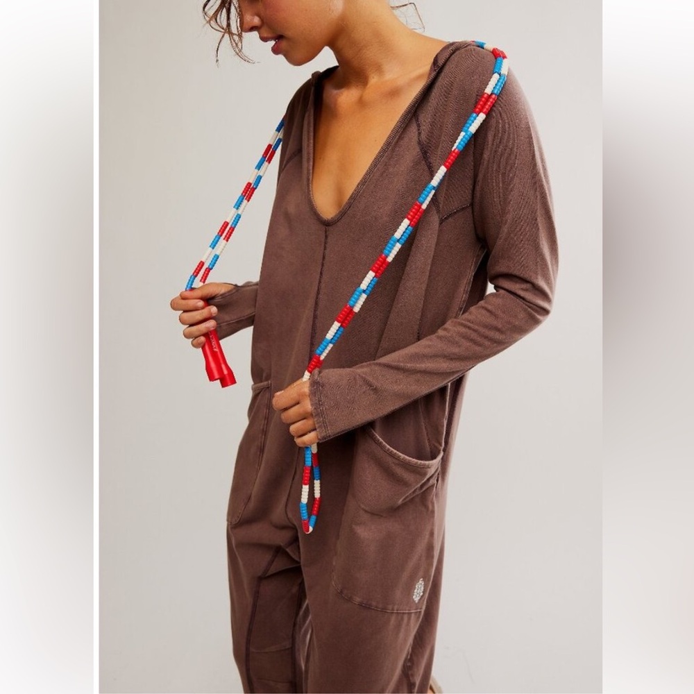 FREE PEOPLE NWT Hotshot Hooded Onesie XS Dark Expresso